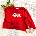Red Long-Sleeved Girls Bow Top