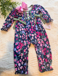 Navy Floral Onesie