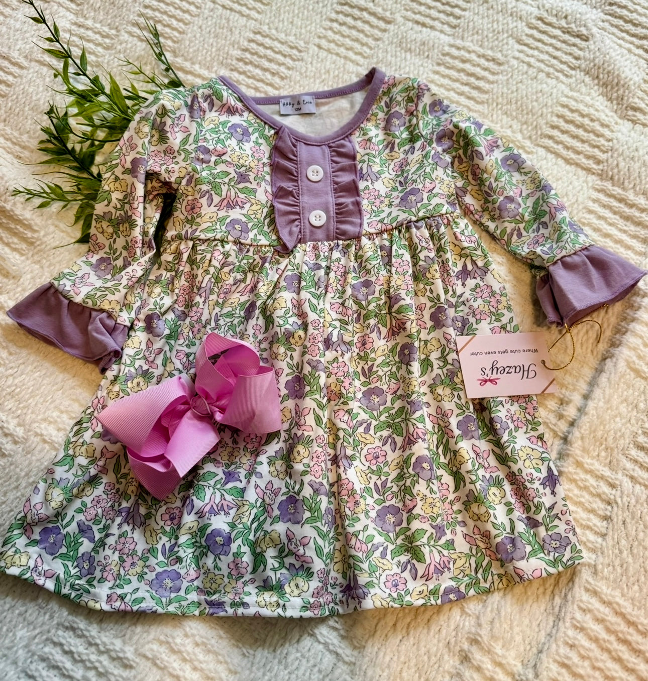 Purple floral print dress